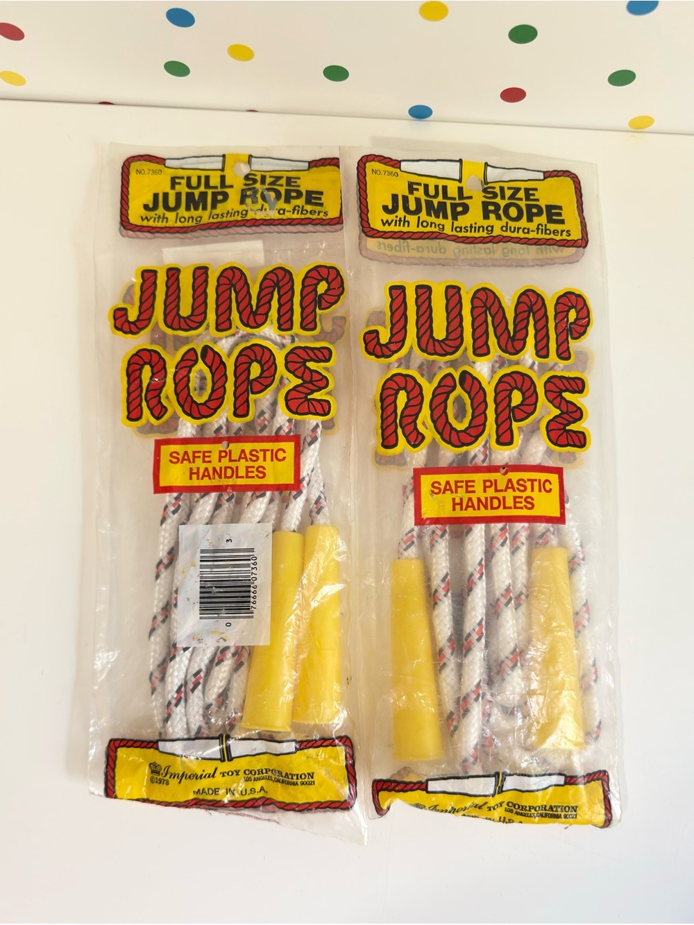 Vintage Yellow Jump Rope Handles by